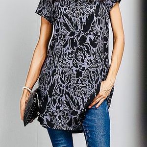 Reborn charcoal boyfriend tunic, size L